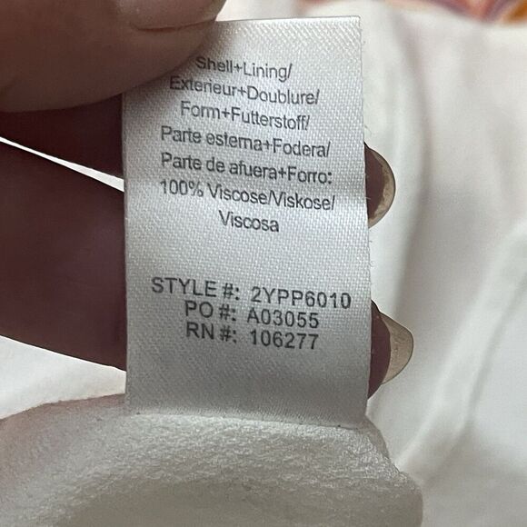 HALE BOB Draped Midi Dress Size Medium Orange Geometric Retro Colorful Fun - Picture 10 of 11